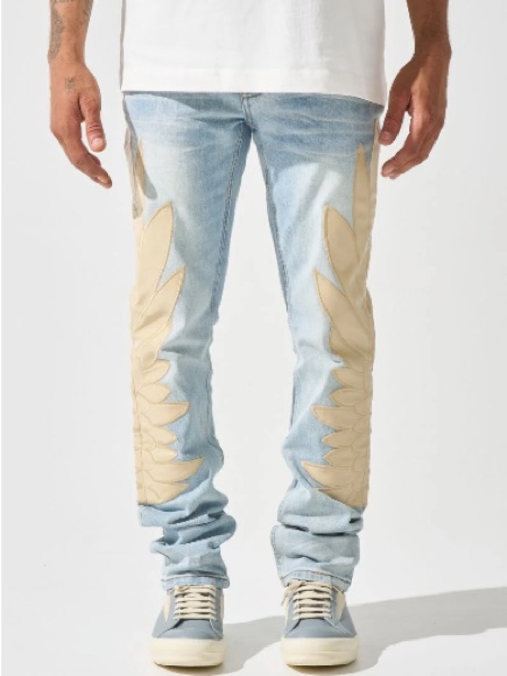 SERENEDE "GABRIEL” STRAIGHT WING Stacked JEANS W/ The "MIRAMAR" Earth Blue Wash